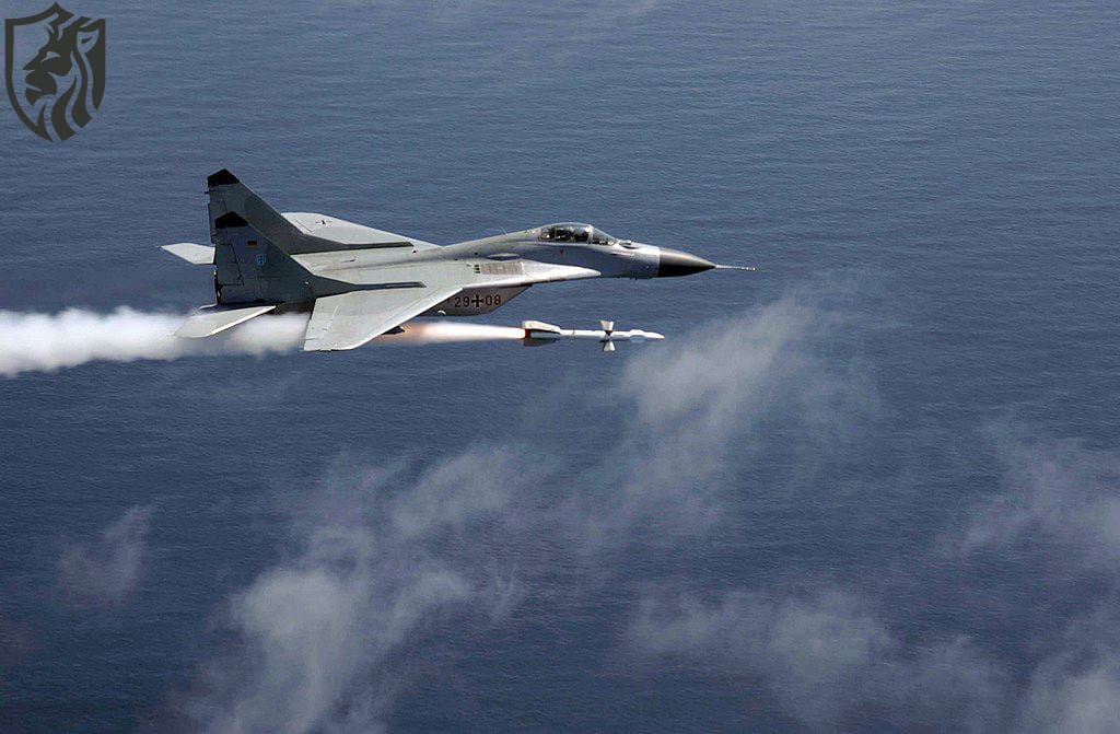 A German MiG-29 Fulcrum from the 73rd Fighter Wing fired an AA-10 Alamo missile at a QF-4 drone during live-fire training.