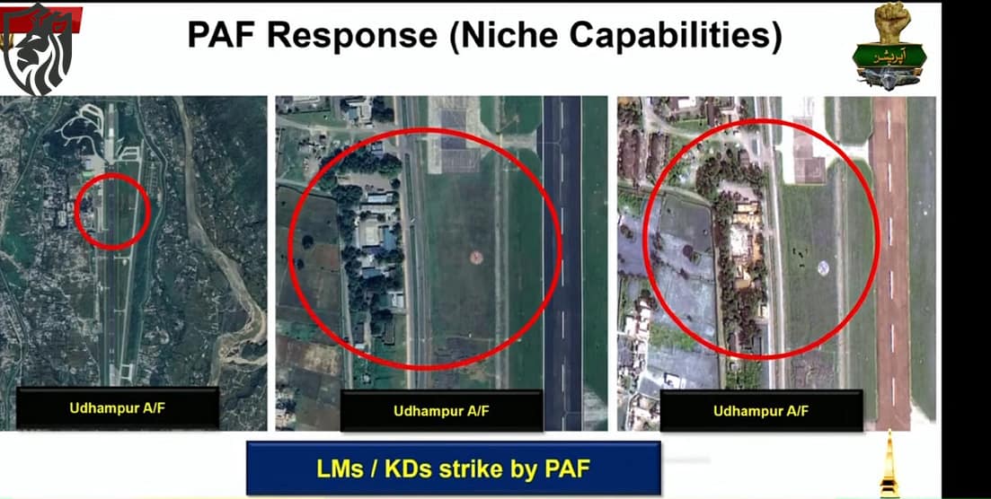 As confirmation of this, the Air Vice Marshal presented satellite images showing that the airbase had been struck in two locations