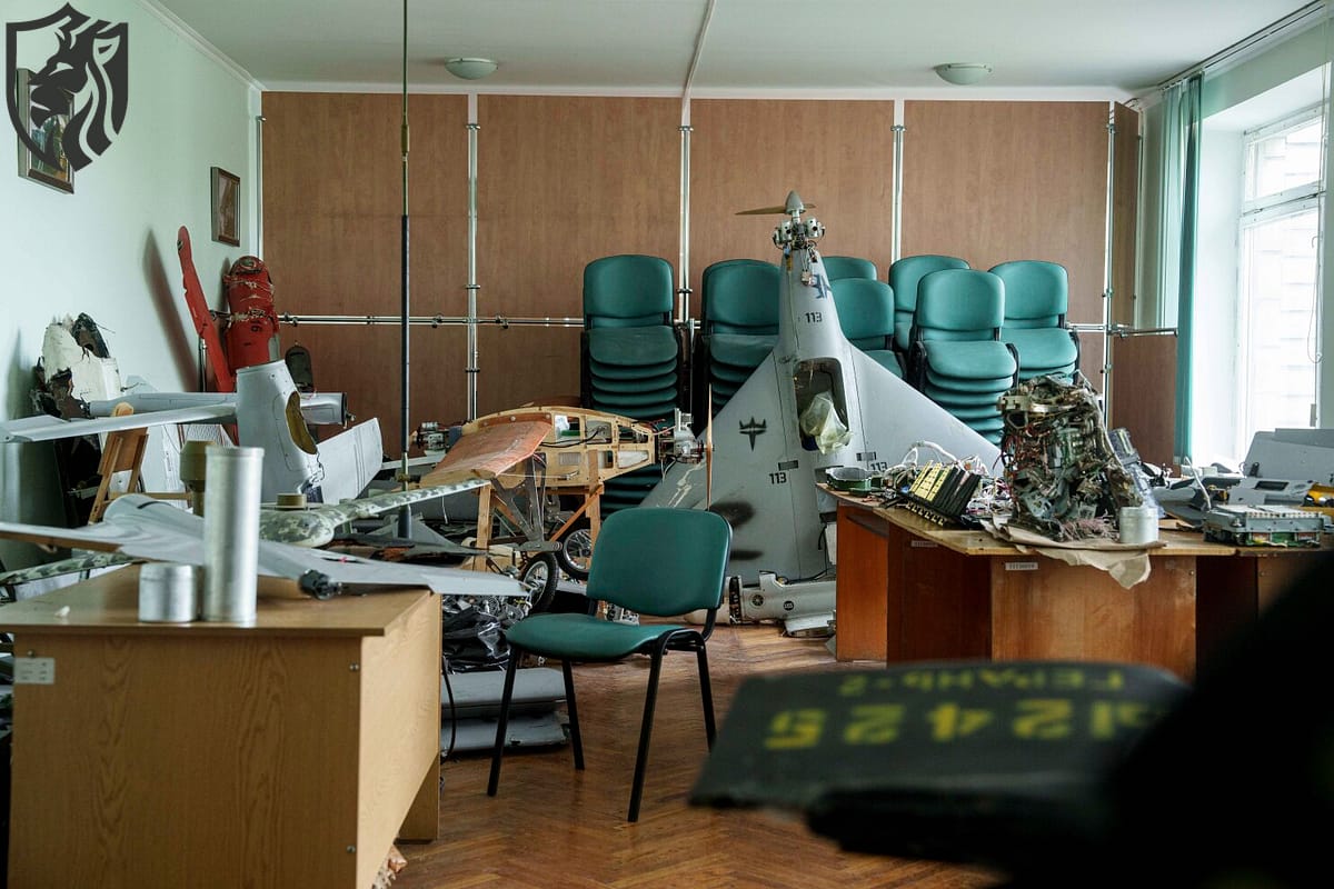 Parts of downed Shahed drones launched by Russia are piled in a storage room of a research laboratory in Kyiv, Ukraine, on Aug. 28, 2024. Africa