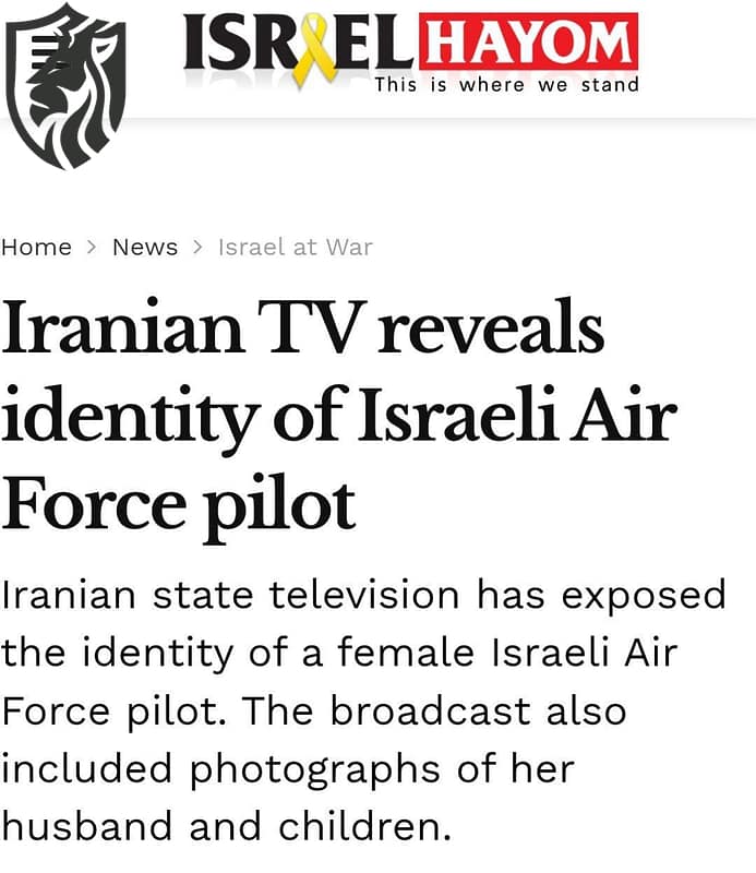 Israeli female fighter pilots in Iran attack.