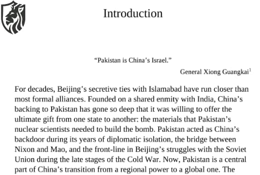 Pakistan is China's Israel