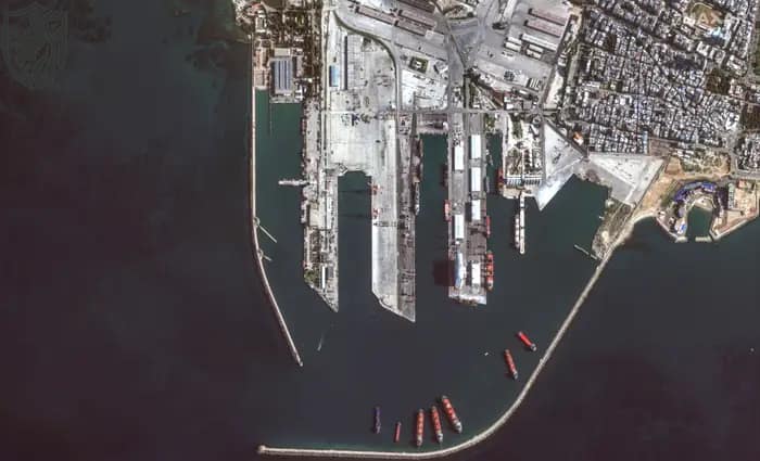 Port of Tartarus. Sparta IV Cargo ship circles Tartus, ready to load Russian military gear