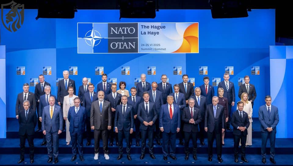 NATO leaders pose for a group photo at the alliance summit in The Hague, Netherlands, on June 25, 2025.