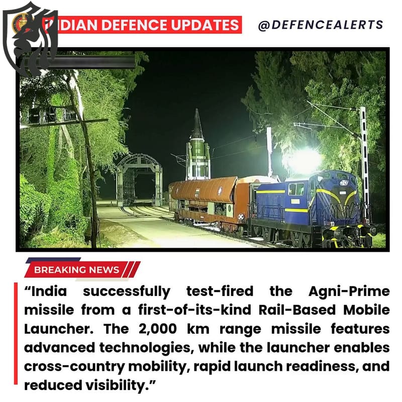 Agni-Prime Rail Launch