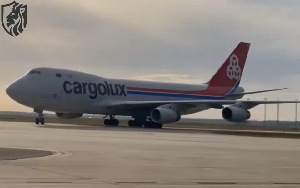 A Cargolux 747-4R7F - Boeing 747 freighters, are commonly used for transporting military equipment and weapons