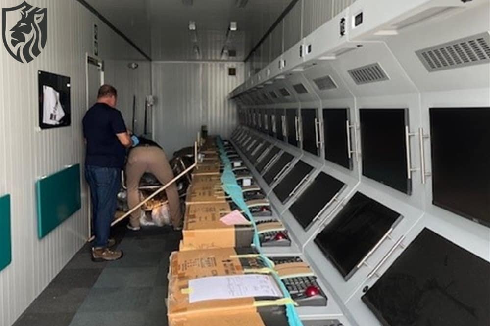 Federal authorities blocked two South African containers with flight simulators destined for the Chinese military, the Justice Department said Thursday. The South African “mission crew trainers” contained American software and U.S. defense technical data that has been banned from transfer to China, the department said in a statement.