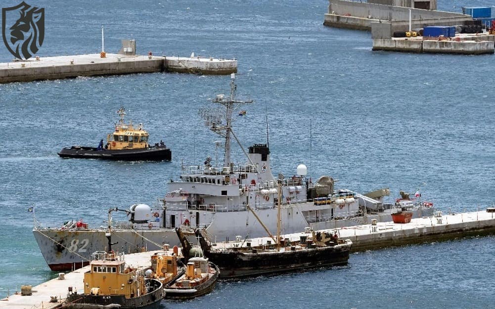 The Iranian navy ship Naghdi is seen docked at Simon's Town Harbour in Cape Town, South Africa