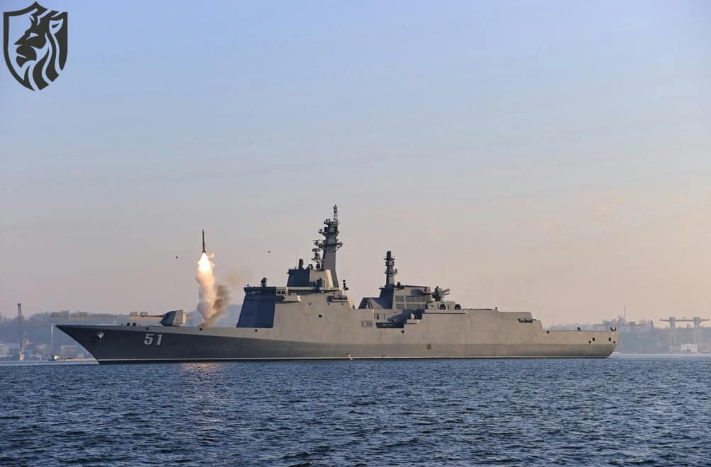 The claimed “supersonic cruise missile” weapon fired from one of the stern magazines. KCNA