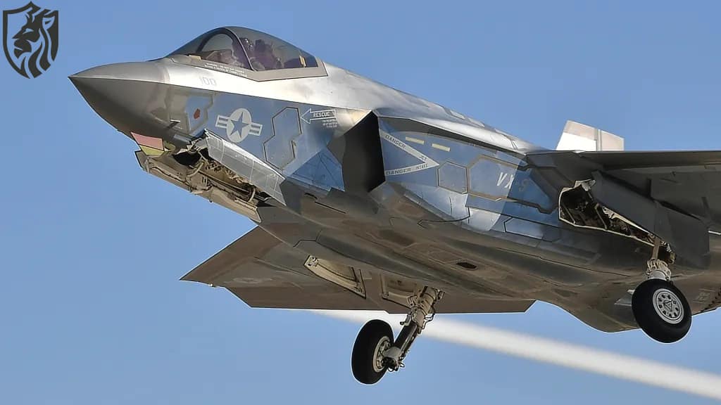 A U.S. Navy F-35C test jet with a mirror-like coating. U.S. Navy