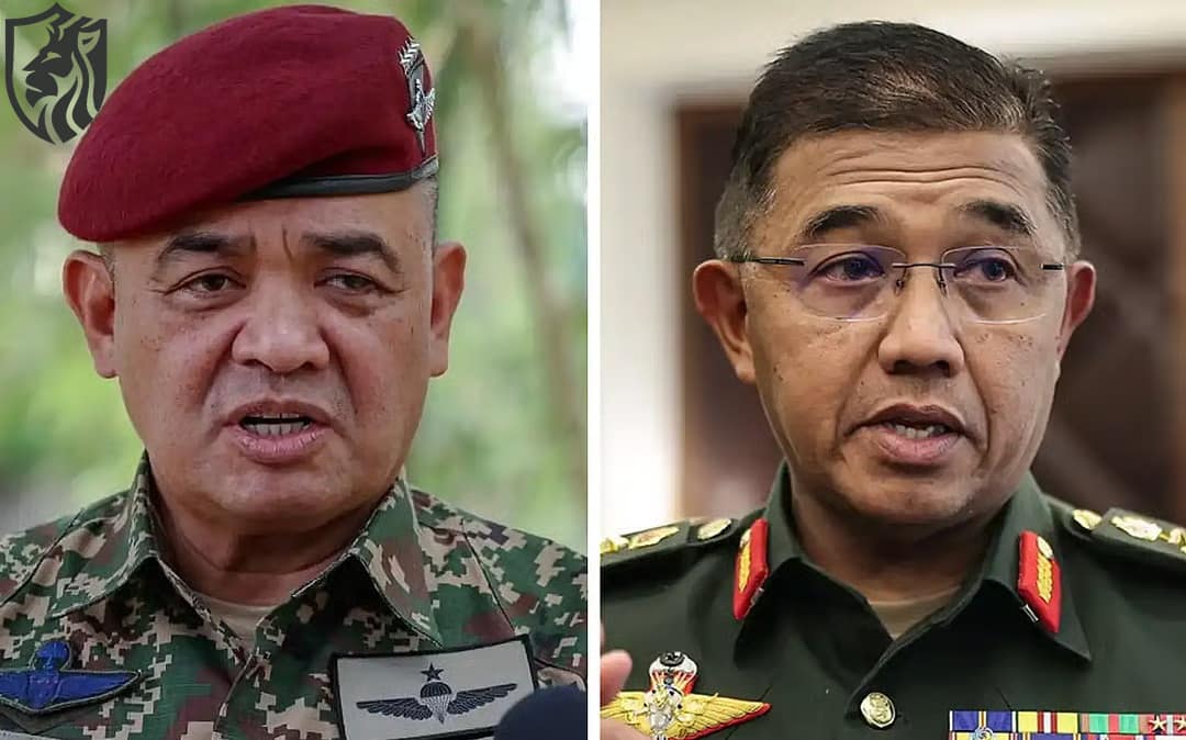 Former armed forces chief Nizam Jaffar (right) and former army chief Hafizuddeain Jantan