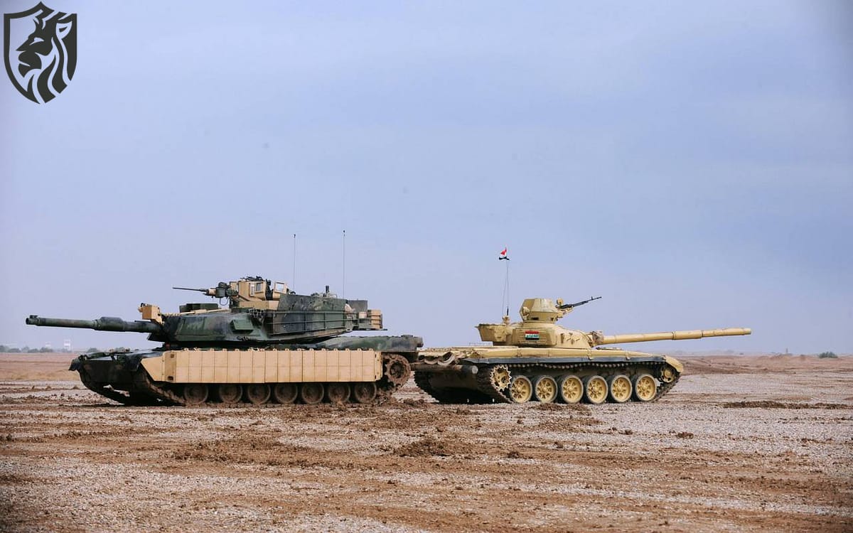 Left Abrams and Right T-72