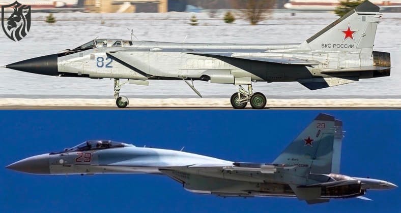 Bottom Sukhoi 27 Flanker. Top Mikoyan Gurevich 31 Foxhound. Mikoyan Lost to Sukhoi
